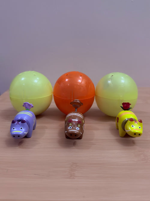 Bandai Gashapon Beko 3-Piece Lot – Morning Glory, Rose & Saturn - pre-owned collectible