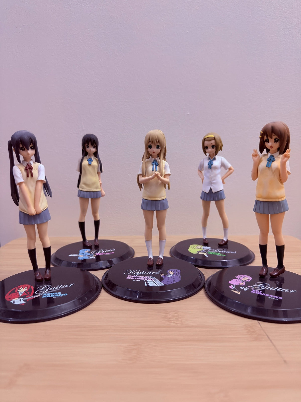K-ON! Character Figure Set – Yui, Mio, Mugi, Ritsu & Azusa - pre-owned collectible
